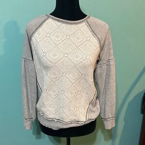 Altar'd State Gray and Cream Textured Top